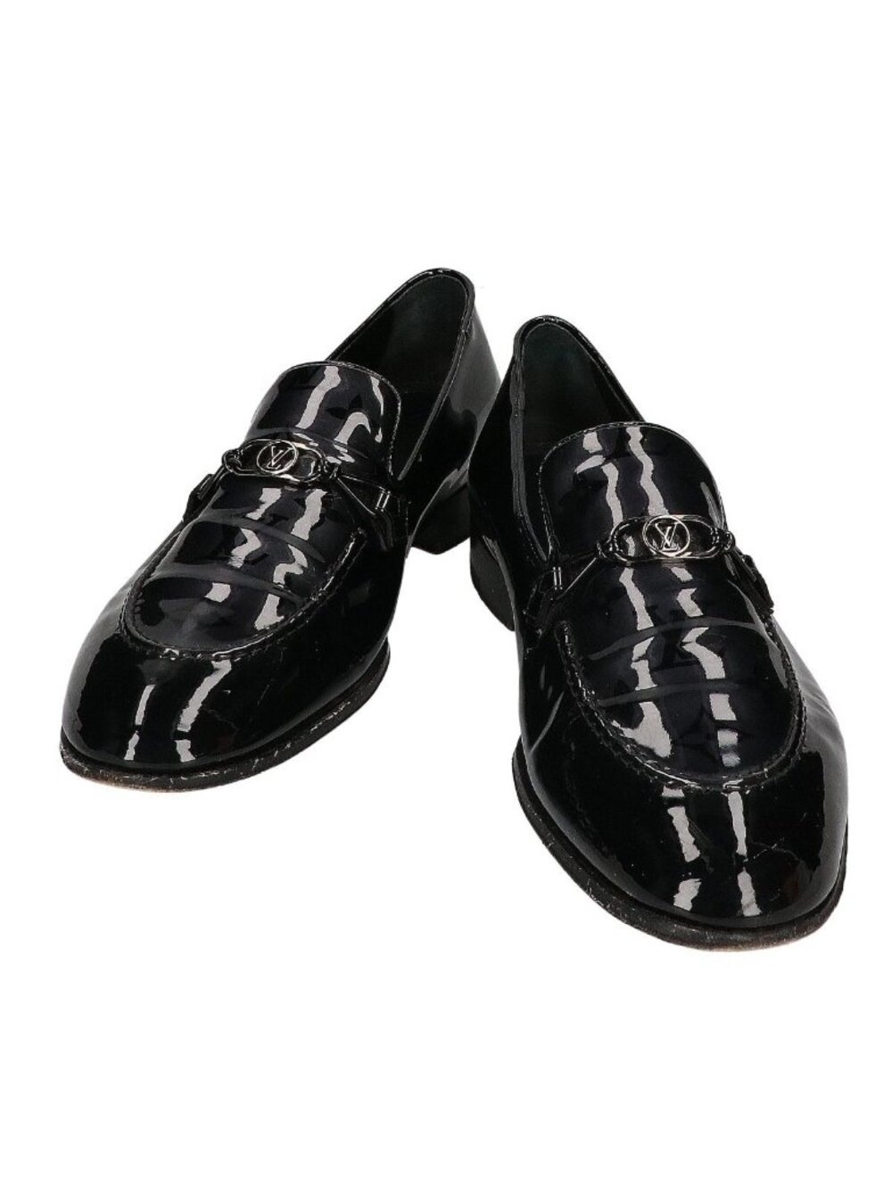 Louis Vuitton Club Line LV Circle Monogram Patent Leather Loafers 7.5